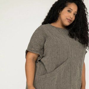 Elizabeth Suzann Harper Tunic in Linen Gauze Smoke